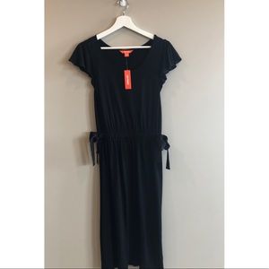 NWT Black Tie Waist Midi Dress